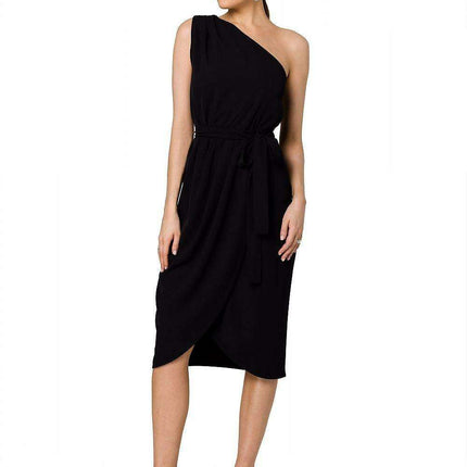 Elegant Asymmetrical Cocktail Dress with Side Slit - Très Elite