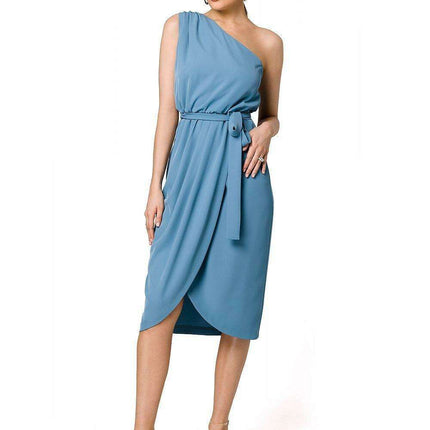 Elegant Asymmetrical Cocktail Dress with Side Slit - Très Elite