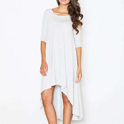 Elegant Asymmetrical Draped Daydress for Effortless Style - Très Elite