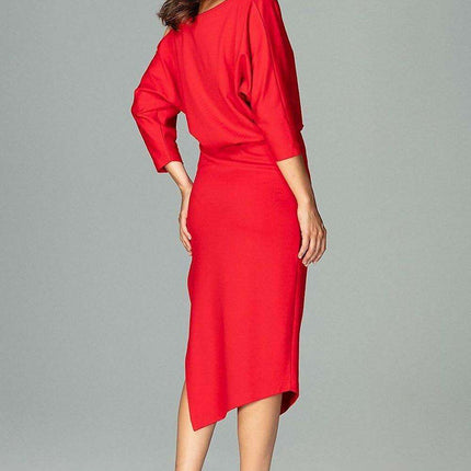Elegant Asymmetrical Kimono Sleeve Cocktail Dress - Très Elite