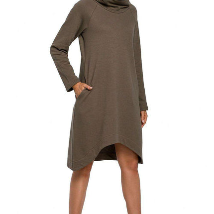 Elegant Asymmetrical Knit A-Line Dress - Très Elite