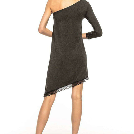 Elegant Asymmetrical Lace Detail Dress - Très Elite