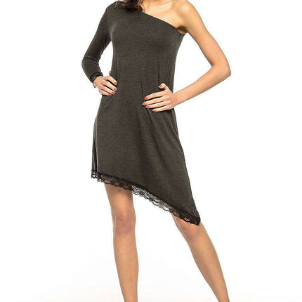 Elegant Asymmetrical Lace Detail Dress - Très Elite