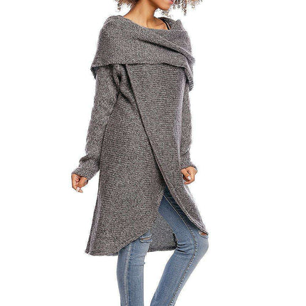 Elegant Asymmetrical Turtleneck Knit Sweater - Must-Have Winter Fashion for Women - Très Elite