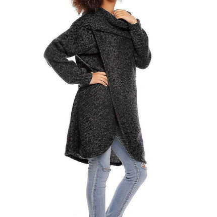 Elegant Asymmetrical Turtleneck Knit Sweater - Winter Fashion Must-Have - Très Elite