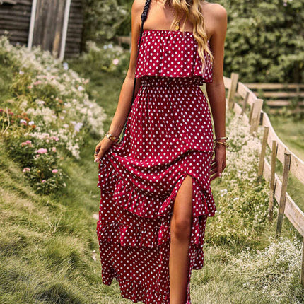 Elegant Asymmetrical Wave Point Viscose Cocktail Dress - Très Elite