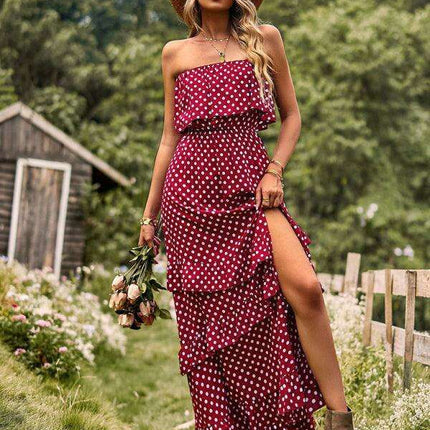 Elegant Asymmetrical Wave Point Viscose Cocktail Dress - Très Elite