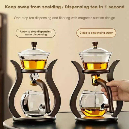 Elegant Automatic Infuser Glass Tea Pot with Magnetic Water Control - Très Elite