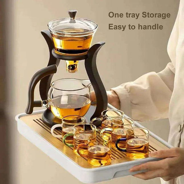 Elegant Automatic Infuser Glass Tea Pot with Magnetic Water Control - Très Elite
