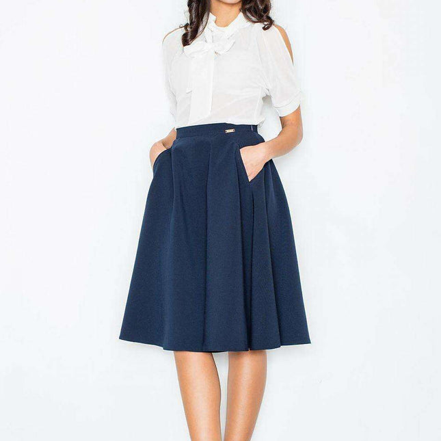 Elegant Autumn Pleated Midi Skirt for Effortless Style