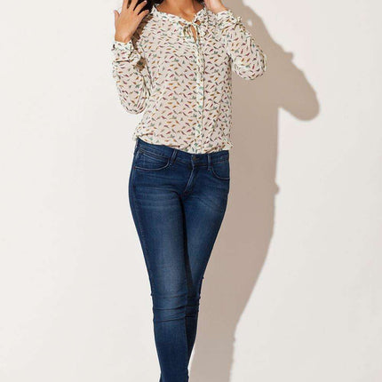 Elegant Aviary Chiffon Blouse