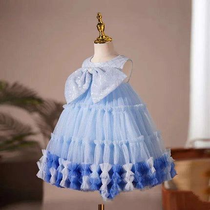 Elegant Baby Baptism Dress with Bow and Sequins for Special Occasions - Très Elite