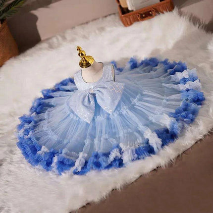 Elegant Baby Baptism Dress with Bow and Sequins for Special Occasions - Très Elite