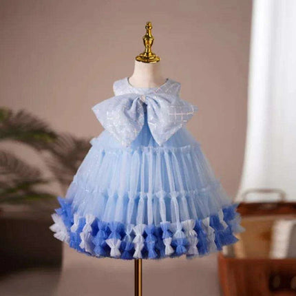 Elegant Baby Baptism Dress with Bow and Sequins for Special Occasions - Très Elite