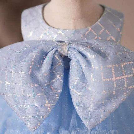 Elegant Baby Baptism Dress with Bow and Sequins for Special Occasions - Très Elite