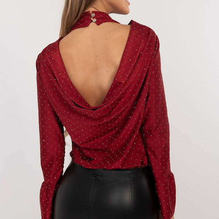Elegant Back Neckline Blouse 203767 Premium Polyester Blend - Très Elite