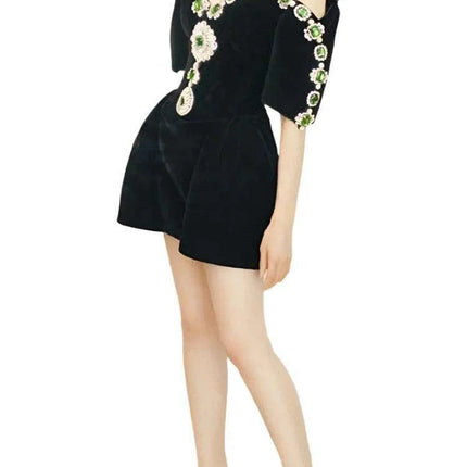 Elegant Backless Evening Dress with Glittering Diamond Details- Très Elite- Très Elite