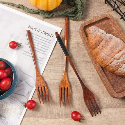 Elegant Bamboo Fork for Fruits, Desserts, and Salads - Japanese Style Kitchen Utensil - Très Elite