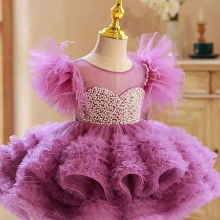 Elegant Beaded Mesh Princess Dress for Girls - Très Elite
