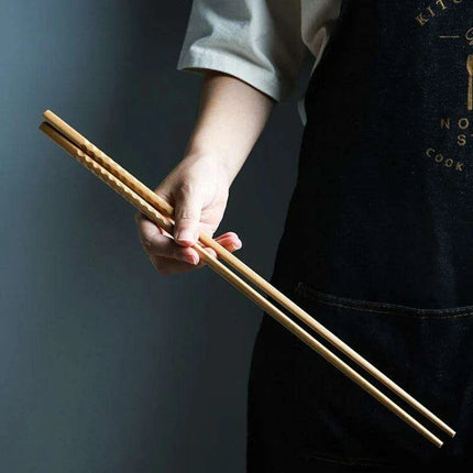 Elegant Beech Wood Extra-Long Chopsticks: Essential Utensils for Gourmet Dining - Très Elite