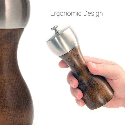 Elegant Beech Wood Salt and Pepper Mill Set with Premium Carbon Steel Mechanism - Très Elite
