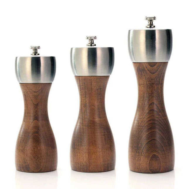 Elegant Beech Wood Salt and Pepper Mill Set with Premium Carbon Steel Mechanism