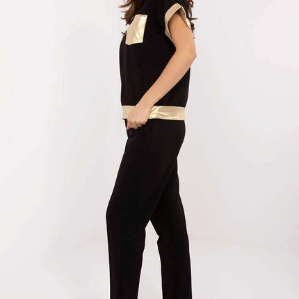 Elegant Beige Set With V Neck Blouse And High Waist Pants - Très Elite