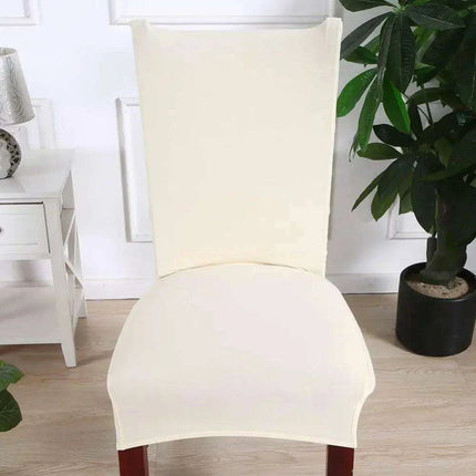 Elegant Beige Stretchable Slipcovers for Dining Chairs at Special Events - Très Elite