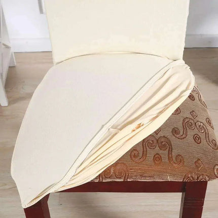 Elegant Beige Stretchable Slipcovers for Dining Chairs at Special Events - Très Elite