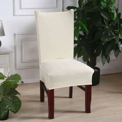 Elegant Beige Stretchable Slipcovers for Dining Chairs at Special Events - Très Elite