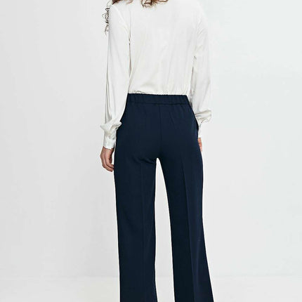 Elegant Beige Viscose Shirt For Women With Scarf Collar - Très Elite