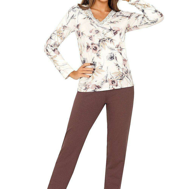 Elegant Belinda Lace-Trim Nightwear Set