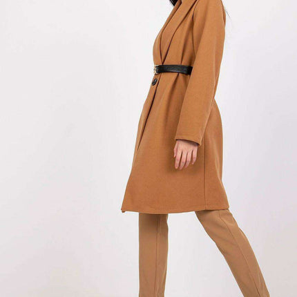 Elegant Belted Long Sleeve Overcoat Italy Moda Coat - Très Elite