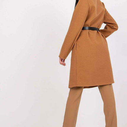 Elegant Belted Long Sleeve Overcoat Italy Moda Coat - Très Elite