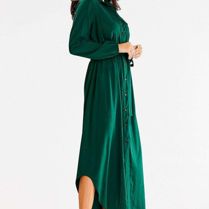 Elegant Belted Maxi Shirt Dress for Effortless Chic - Très Elite