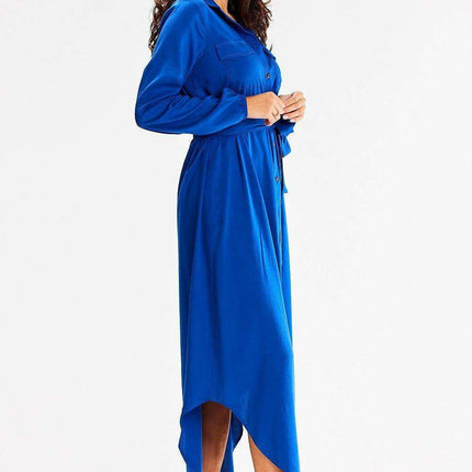 Elegant Belted Maxi Shirt Dress for Effortless Chic - Très Elite