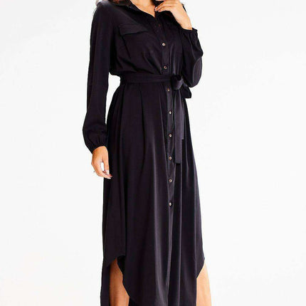 Elegant Belted Maxi Shirt Dress for Effortless Chic - Très Elite