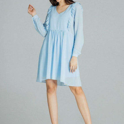 Elegant Black Chiffon Midi Dress with Feminine Ruffled Sleeves - Très Elite