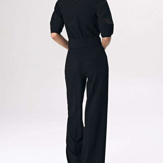 Elegant Black Cold Shoulder Suit For Professional Women