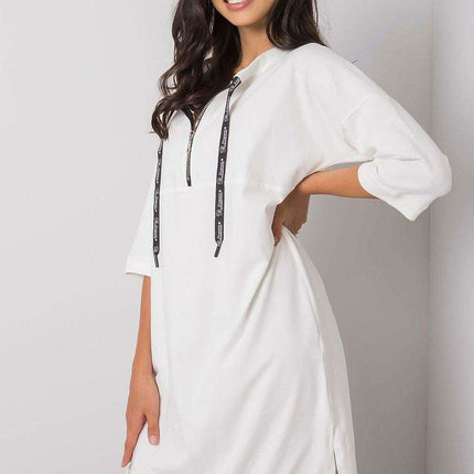 Elegant Black Cotton Zip Dress with Modern Slit Details - Très Elite