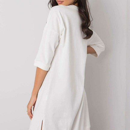Elegant Black Cotton Zip Dress with Modern Slit Details - Très Elite