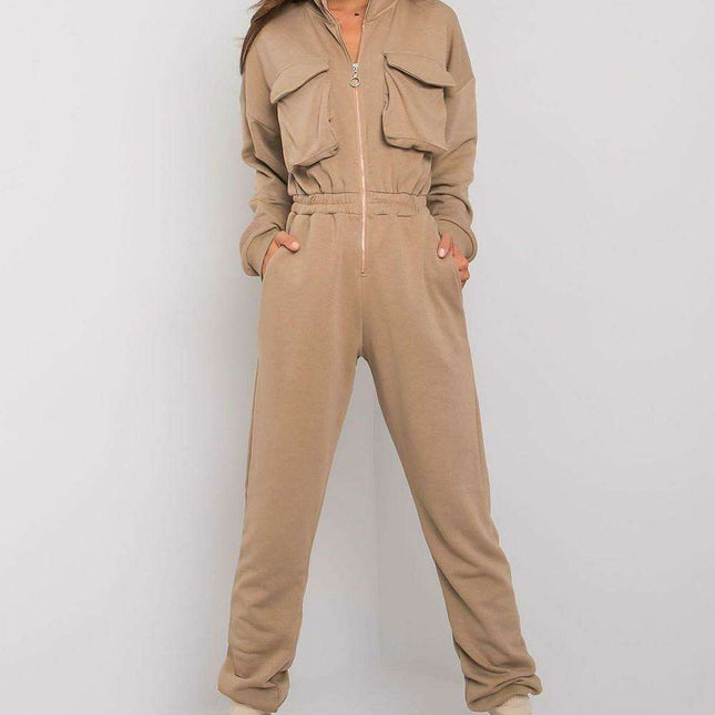 Elegant Black Cotton Zipped Jumpsuit for Every Occasion