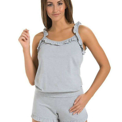 Elegant Black Frill-Trimmed Sleep Top for Women - Très Elite