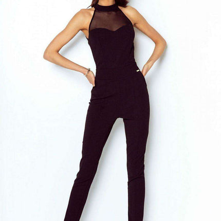 Elegant Black Jumpsuit With Romantic Heart Neckline - Très Elite