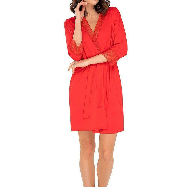 Elegant Black Lace Bathrobe