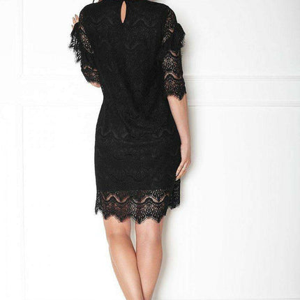 Elegant Black Lace Evening Cocktail Dress for Special Occasions - Très Elite
