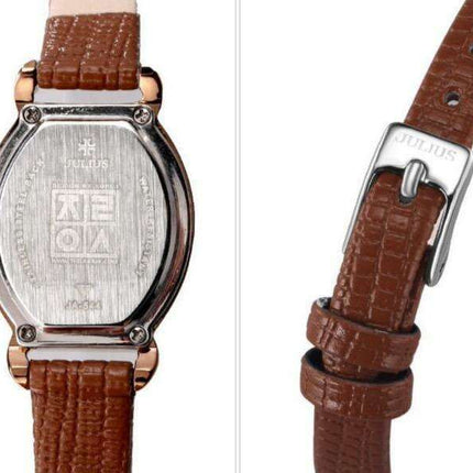 Elegant Black Leather Women's Watch with Japanese Precision by JULIUS- Très Elite- Très Elite