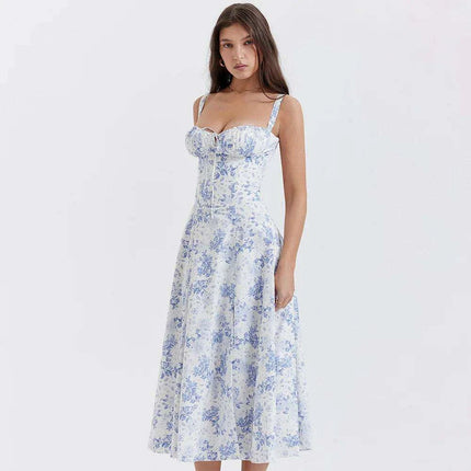 Elegant Black Midi Dress for Women - Lace-Up Spaghetti Strap Summer Party Dress 2023 - Très Elite