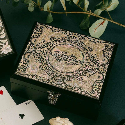 Elegant Black Mother of Pearl and Wood Keepsake Box - Unique Decorative Storage for Thoughtful Gifts for Him- Très Elite- Très Elite