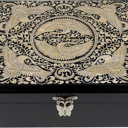 Elegant Black Mother of Pearl and Wood Keepsake Box - Unique Decorative Storage for Thoughtful Gifts for Him- Très Elite- Très Elite